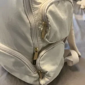 Isaac Mizrahi Cream Backpack with Gold Accents viral New Isaac Mizrahi Viral TikTok Backpack Baby Travel Laptop  main image 4